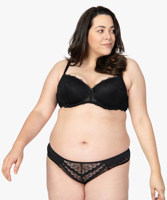 Soutien-gorge avec armatures et bonnets moulés surmontés de dentelle vue3 - GEMO(HOMWR FEM) - GEMO