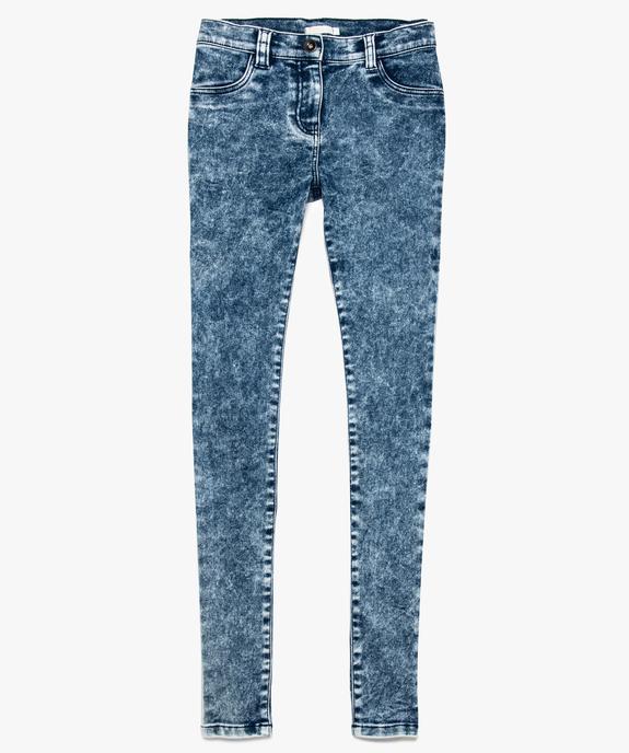 Jean fille coupe skinny effet neige vue1 - GEMO (JUNIOR) - GEMO