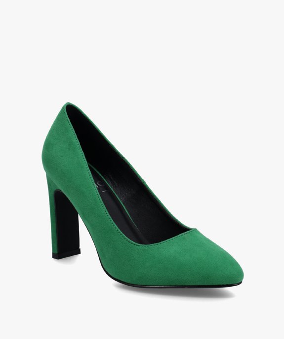 Escarpins femme à talon fin et dessus en suédine unie vue2 - GEMO(URBAIN) - GEMO