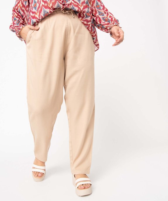 Pantalon femme grande taille fluide en Lyocell vue1 - GEMO 4G GT - GEMO