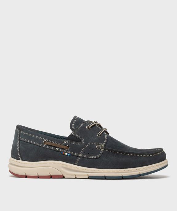 Chaussures bateau dessus cuir homme - Tanéo vue1 - TANEO GEMO FOR GOOD - GEMO