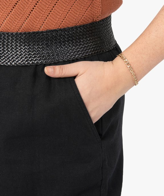 Pantalon femme grande taille contenant du lin vue2 - GEMO (G TAILLE) - GEMO