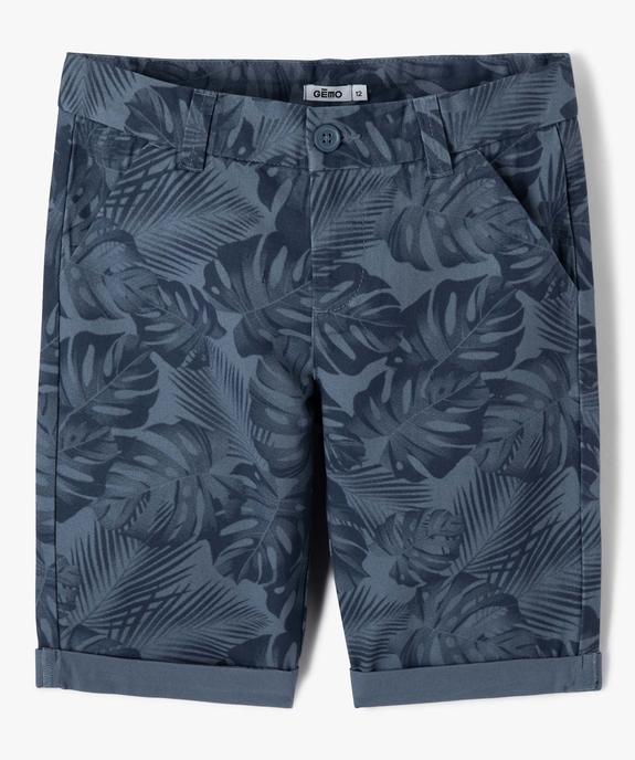Bermuda imprimé coupe slim en toile de coton garçon vue1 - GEMO 4G GARCON - GEMO
