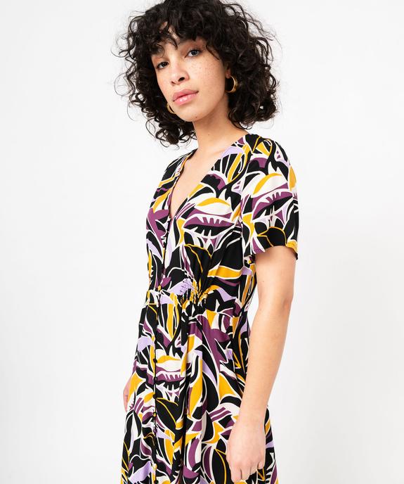 Robe imprimée à manches courtes bas ample femme vue2 - GEMO(FEMME PAP) - GEMO