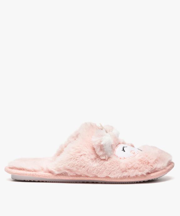 Chaussons femme forme mules en peluche motif animal vue1 - GEMO(HOMWR FEM) - GEMO