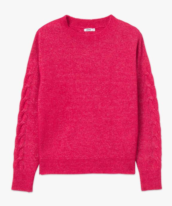 Pull femme à col rond avec manches torsadées vue4 - GEMO(FEMME PAP) - GEMO