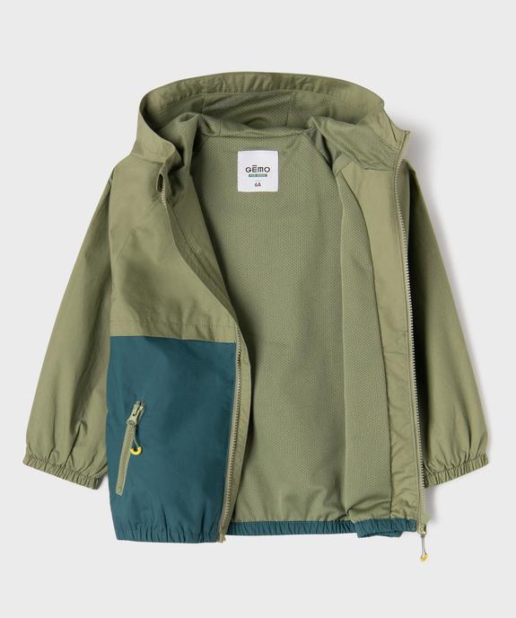 Blouson à capuche imperméable à zip magnétique garçon vue2 - GEMO 4G GARCON - GEMO