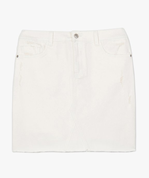 Jupe femme en denim aspect usé vue4 - GEMO(FEMME PAP) - GEMO