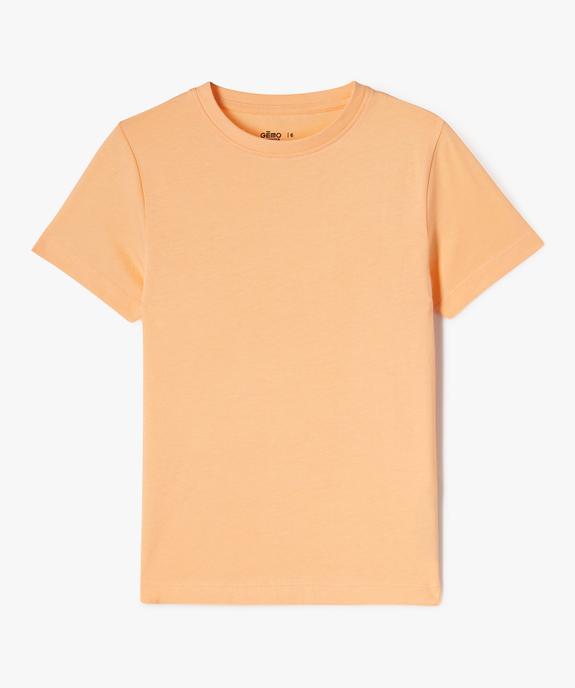 Tee-shirt à manches courtes en coton uni garçon vue1 - GEMO (ENFANT) - GEMO