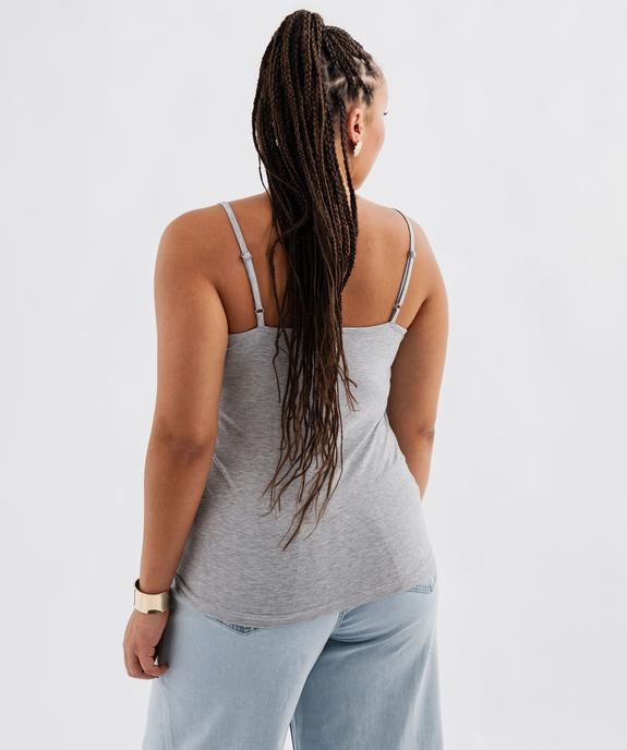 Débardeur à fines bretelles en coton stretch femme grande taille vue3 - GEMO 4G GT - GEMO