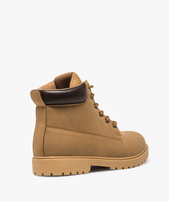 Boots femme à lacets, col rembourré et semelle crantée vue4 - GEMO (CASUAL) - GEMO