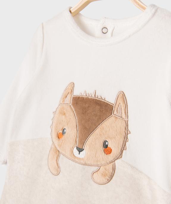 Pyjama en velours motif hérisson bébé vue2 - GEMO 4G BEBE - GEMO
