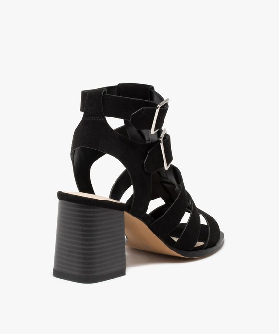 Sandales femme à talon et tige montante style spartiates vue4 - GEMO(URBAIN) - GEMO
