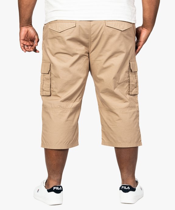 Pantacourt homme en toile multipoches vue3 - GEMO (G TAILLE) - GEMO