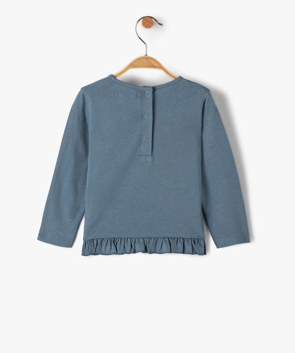 Tee-shirt bébé fille avec inscription en relief sur l’avant vue3 - GEMO(BEBE DEBT) - GEMO