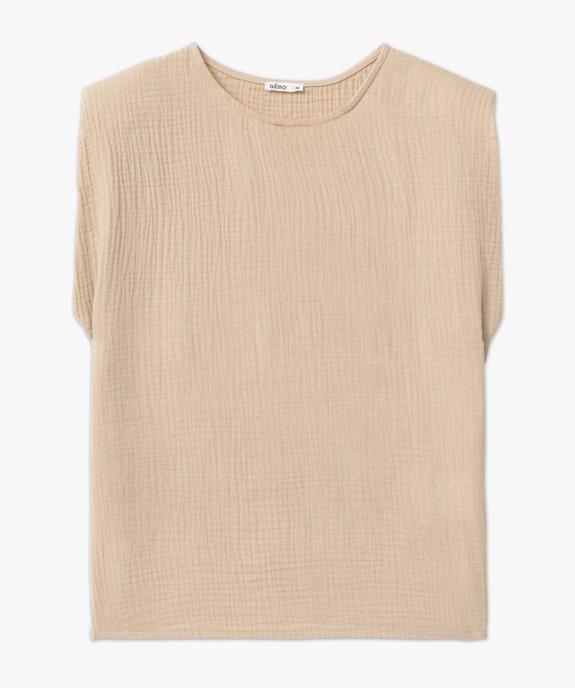 Blouse femme sans manches avec épaulettes en gaze de coton vue4 - GEMO(FEMME PAP) - GEMO