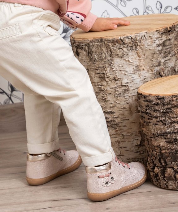 Chaussures premiers pas bébé fille dessus cuir – NA! vue1 - NA! - GEMO