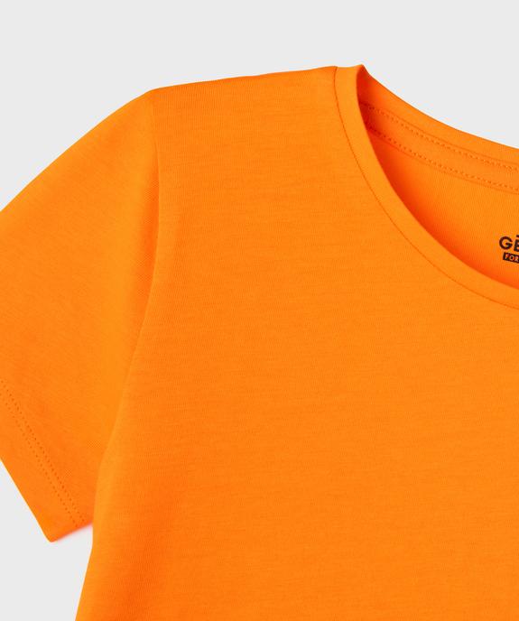 Tee-shirt à manches courtes uni fille vue5 - GEMO 4G FILLE - GEMO