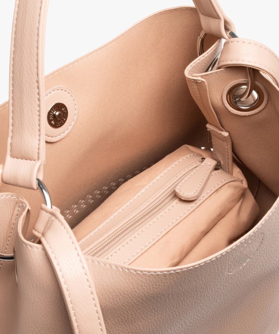 Sac femme forme seau avec perforations et motifs vernis vue3 - GEMO (ACCESS) - GEMO