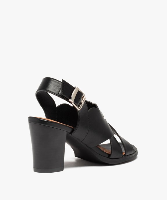 Sandales femme à talon dessus larges brides croisées vue4 - GEMO(URBAIN) - GEMO