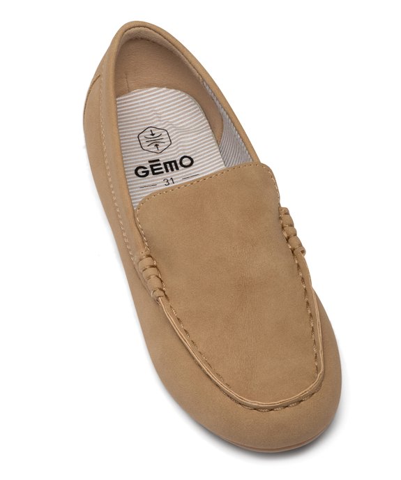 Mocassins garçon unis en suédine avec surpiqûres  vue5 - GEMO 4G GARCON - GEMO