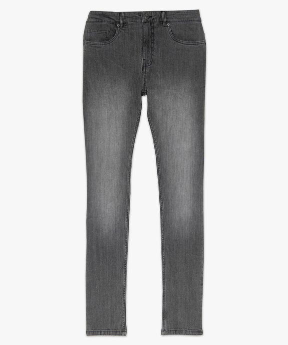Jean homme skinny délavé avec plis sur les hanches vue4 - GEMO (HOMME) - GEMO
