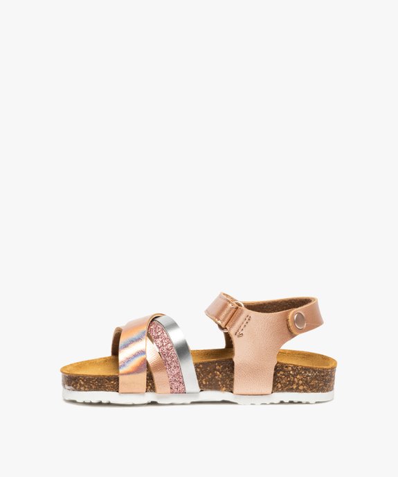 Sandales fille à brides pailletées et semelle liège  vue3 - GEMO (ENFANT) - GEMO