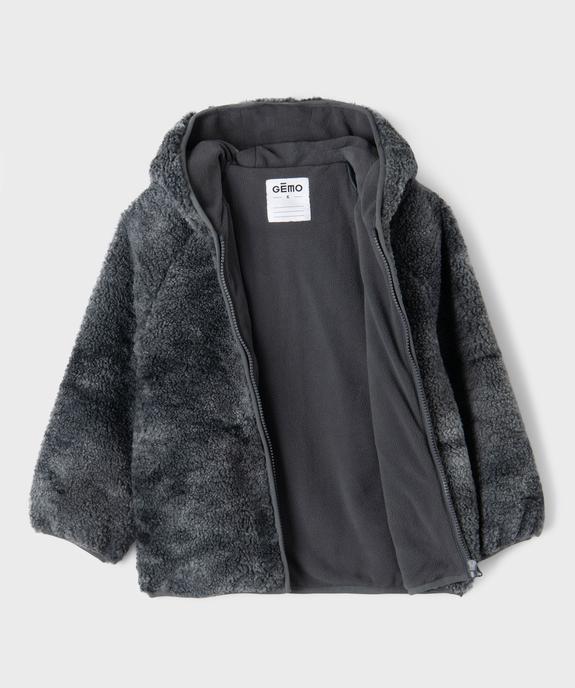 Blouson à capuche en sherpa doublé polaire garçon vue3 - GEMO (ENFANT) - GEMO