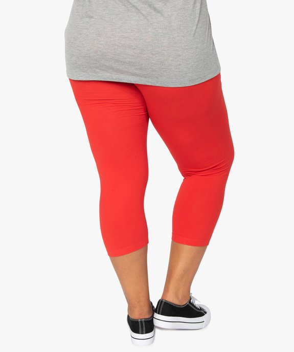 Pantacourt femme grande taille en maille unie et taille élastiquée vue3 - GEMO 4G GT - GEMO