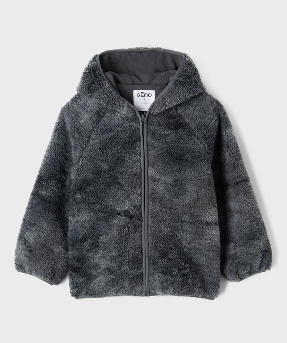 Blouson à capuche en sherpa doublé polaire garçon vue2 - GEMO (ENFANT) - GEMO