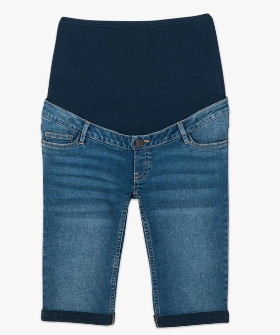 Bermuda de grossesse denim avec bandeau haut et taille réglable vue4 - GEMO (MATER) - GEMO
