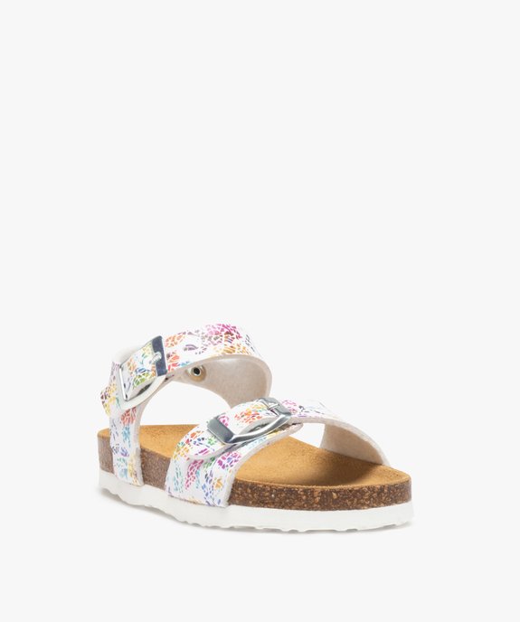 Sandales fille à brides à boucle fantaisie et semelle liège vue2 - GEMO 4G FILLE - GEMO