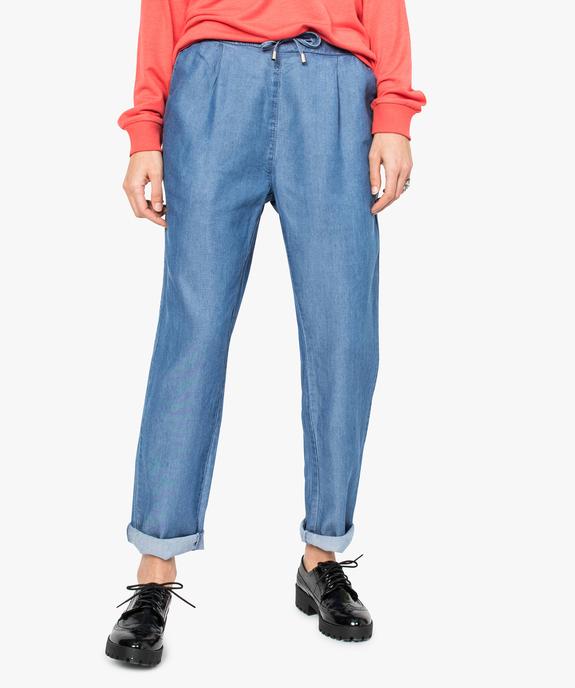 Pantalon ample en Tencel vue1 - GEMO(FEMME PAP) - GEMO