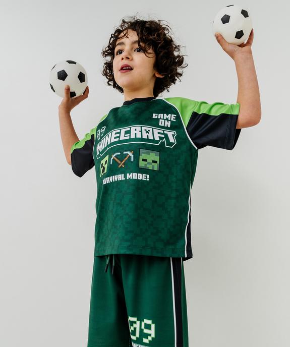 Tee-shirt de sport manches courtes imprimé garçon - Minecraft vue1 - MINECRAFT - GEMO