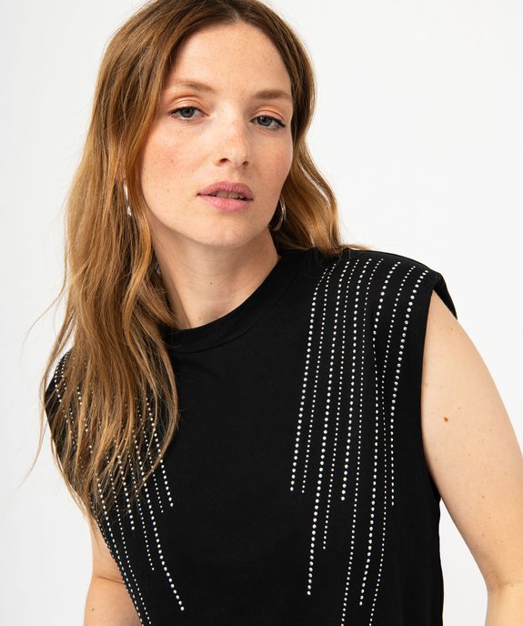 Tee-shirt à épaulettes avec studs sur l’avant femme  vue6 - GEMO(FEMME PAP) - GEMO