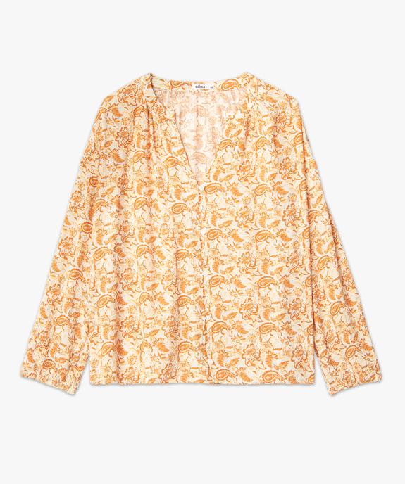 Blouse femme à manches longues à motifs fleuris et rayures pailletées vue4 - GEMO(FEMME PAP) - GEMO