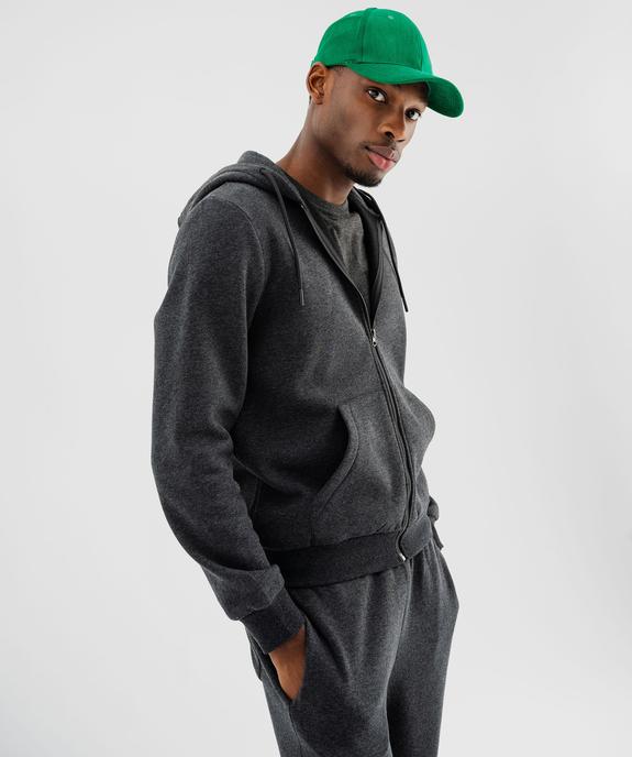 Sweat zippé à capuche en molleton doux homme vue1 - GEMO 4G HOMME - GEMO