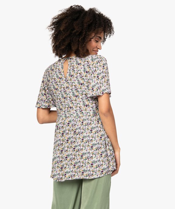 Blouse de grossesse à smocks et fleurs vue3 - GEMO (MATER) - GEMO