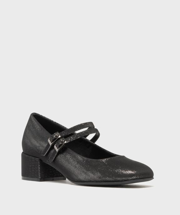 Escarpins pailletés à double bride et bout carré femme vue3 - FOLLOW ME - GEMO