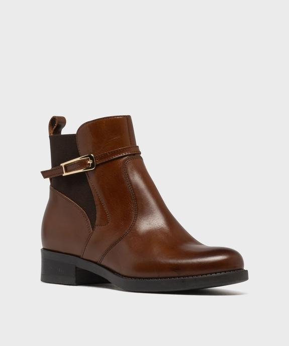 Bottines dessus cuir avec élastique latéral femme - Tanéo vue2 - TANEO - GEMO
