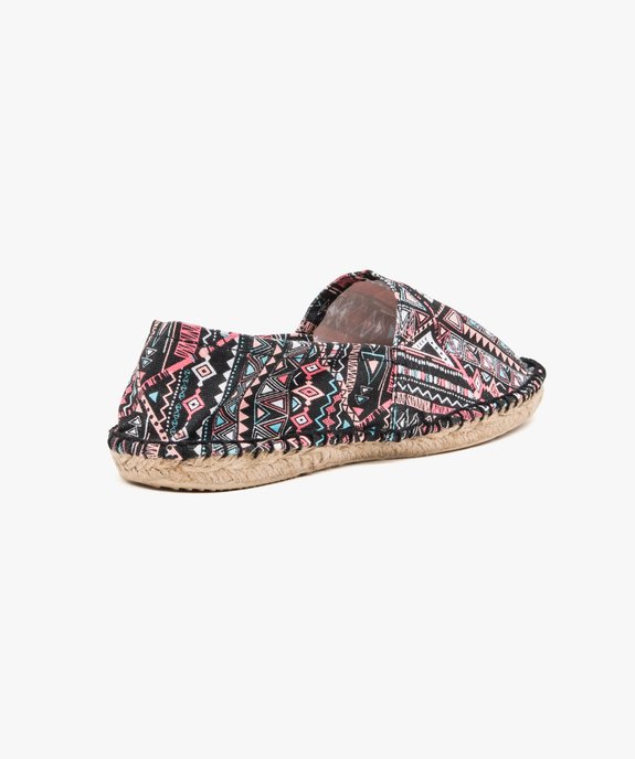 Espadrilles femme à talon plat dessus toile vue4 - GEMO (PLAGE) - GEMO