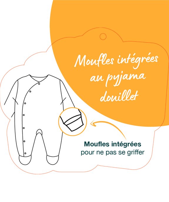 Ensemble 3 pièces pyjama + body manches longues + bavoir bébé vue8 - GEMO(BB COUCHE) - GEMO