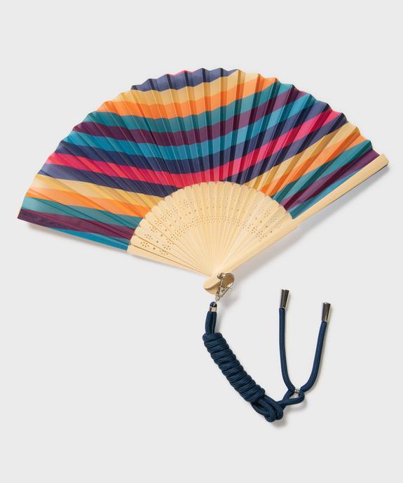 Eventail multicolore avec cordon amovible femme vue1 - GEMO (ACCESS) - GEMO