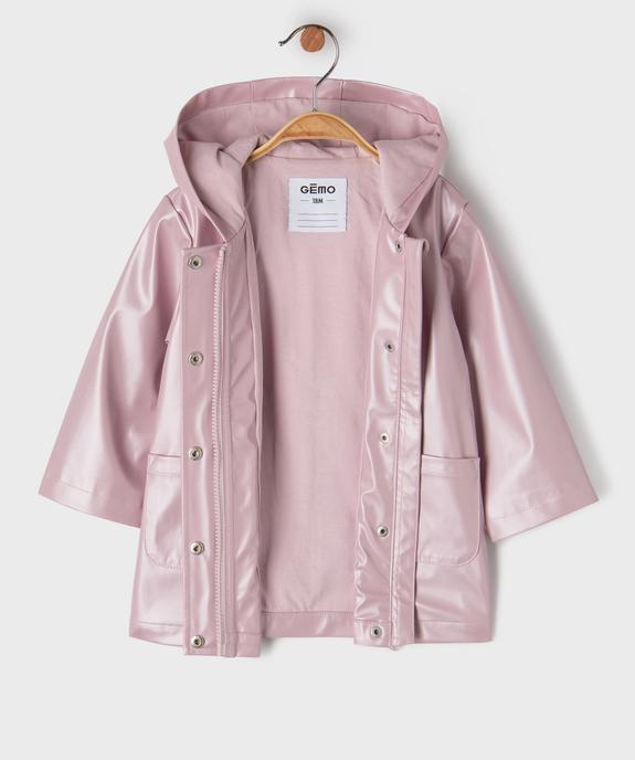 Imperméable à capuche en matière déperlante irisée bébé fille - Les Produits Malins vue2 - GEMO(BEBE DEBT) - GEMO