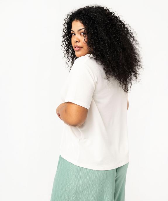 Tee-shirt à manches courtes et col V femme grande taille vue3 - GEMO (G TAILLE) - GEMO