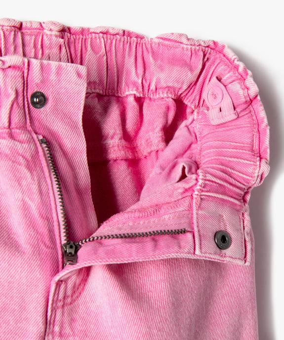 Jean wide leg avec ceinture élastique ajustable fille vue4 - GEMO (ENFANT) - GEMO