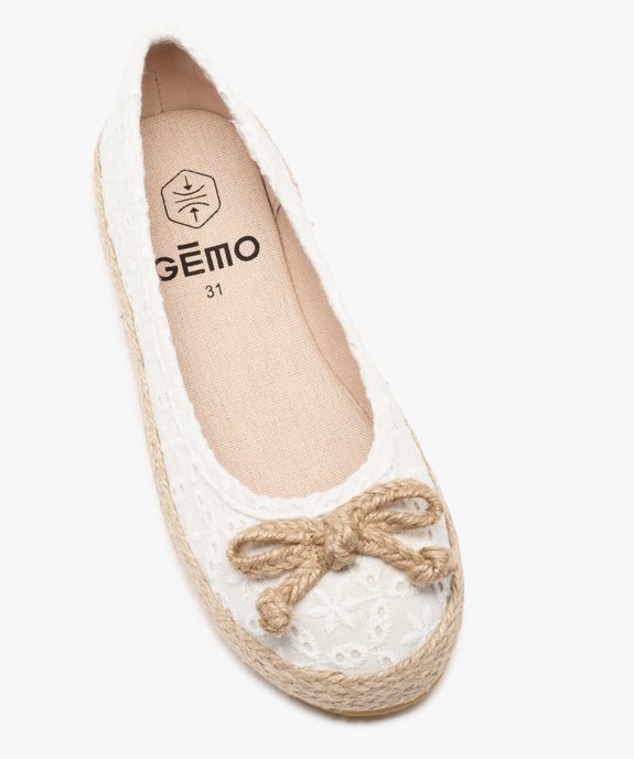 Ballerines fille unies en dentelle et semelle de corde vue5 - GEMO (ENFANT) - GEMO