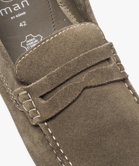 Mocassins homme dessus et intérieur cuir avec surpiqûres vue6 - GEMO (HOMME) - GEMO