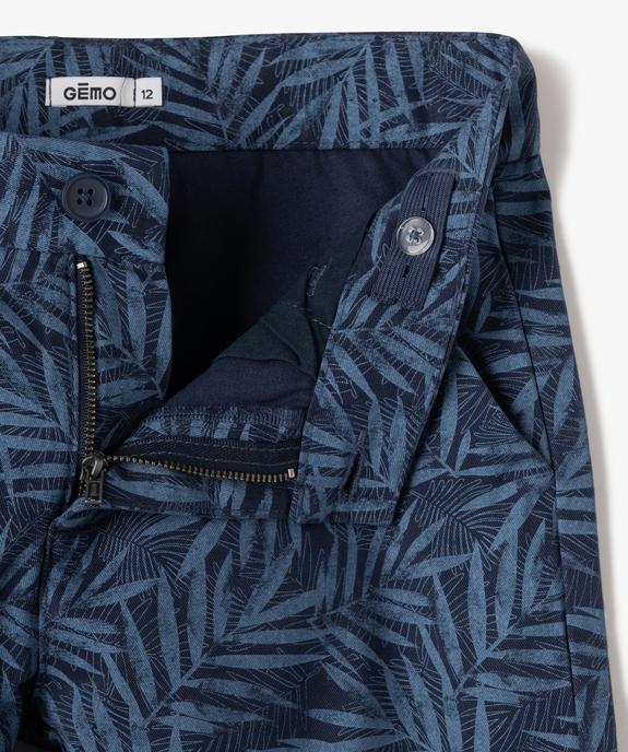 Bermuda coupe chino regular en coton imprimé garçon vue2 - GEMO (JUNIOR) - GEMO