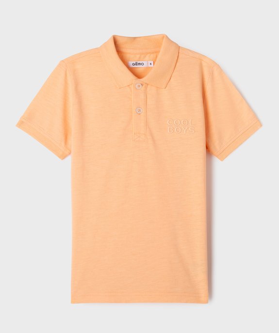 Polo à manches courtes en coton flammé garçon vue1 - GEMO (ENFANT) - GEMO